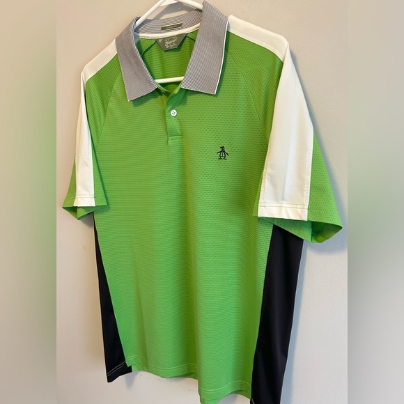 Original Penguin Men’s Green Athletic Golf Polo Shirt - Size L Class Fit 🔥 - Picture 2 of 6